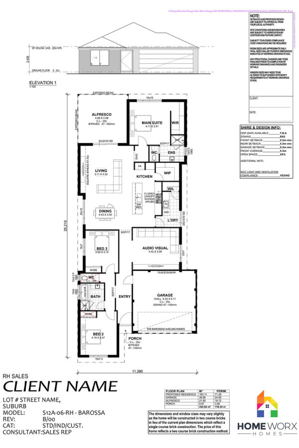 Homeworx Home Design Barossa Floorplan 3 Bedroom 2 Bathroom Family Home Layout