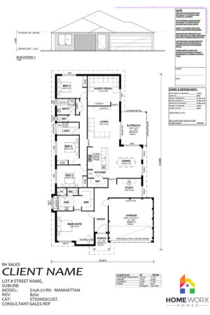 Homeworx Home Design Manhattan Floorplan 4 Bedroom 2 Bathroom Family Home Layout