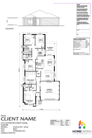 Homeworx Home Design Sage Floorplan 4 Bedroom 2 Bathroom Family Home Layout