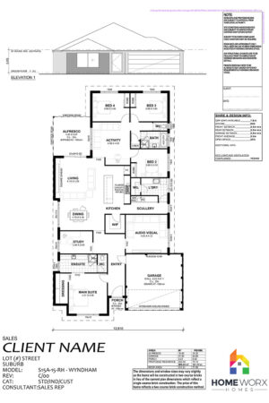 Homeworx Home Design Wyndham Floorplan 4 Bedroom 2 Bathroom Family Home Layout