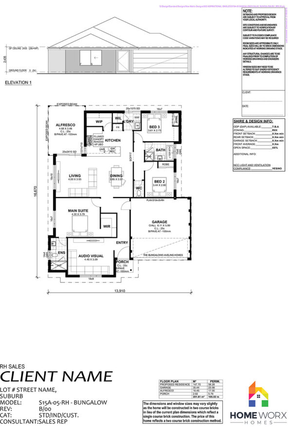 Homeworx Home Design Bungalow Floorplan 3 Bedroom 2 Bathroom Family Home Layout