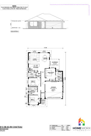 Homeworx Home Design Chateau Floorplan 3 Bedroom 2 Bathroom Family Home Layout