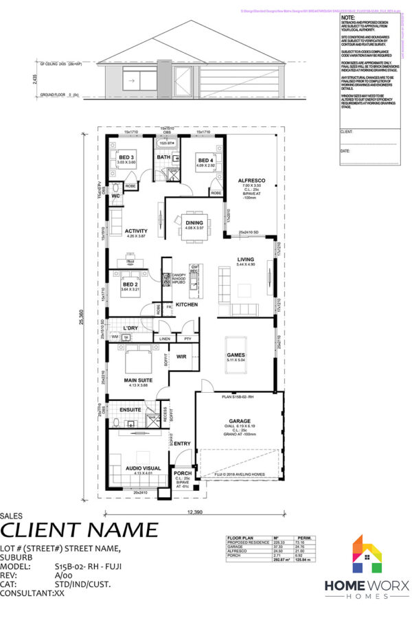 Homeworx Home Design Fuji Floorplan 4 Bedroom 2 Bathroom Family Home Layout