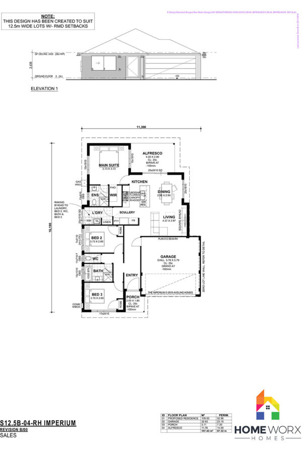 Homeworx Home Design Imperium Floorplan 3 Bedroom 2 Bathroom Family Home Layout