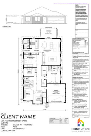 Homeworx Home Design Noto Floorplan 4 Bedroom 2 Bathroom Family Home Layout