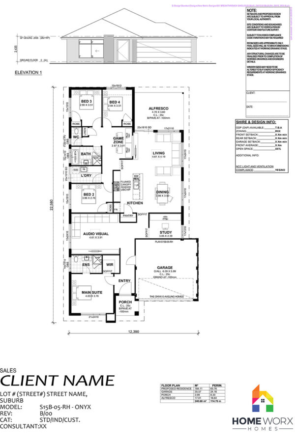 Homeworx Home Design Onyx Floorplan 4 Bedroom 2 Bathroom Family Home Layout