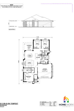 Homeworx Home Design Tempest Floorplan 3 Bedroom 2 Bathroom Family Home Layout