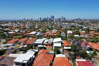 Aerial view of Perth, Western Australia.